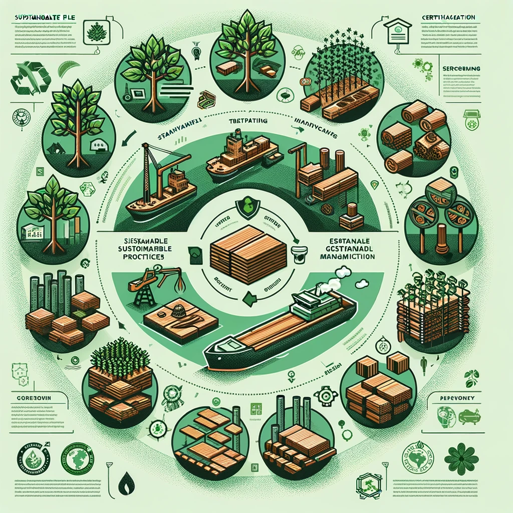  Infografía del ciclo de vida sostenible de la madera de teca en la construcción naval.
